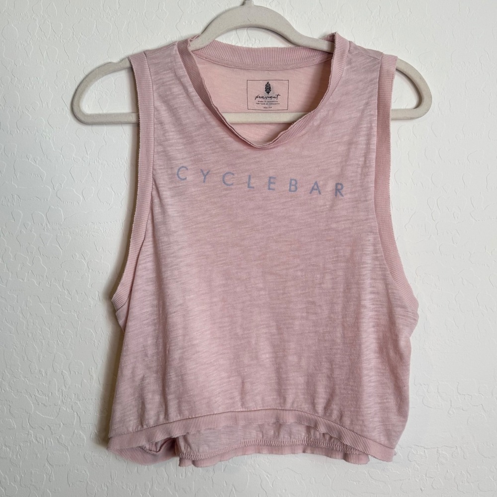 FP Movement Free People Cyclebar Pink Cropped Muscle Tank Top XS‎ Relaxed Fit